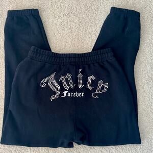 Juicy Couture Forever 21 Black Jogger Sweatpants Bling Logo Sz M/L